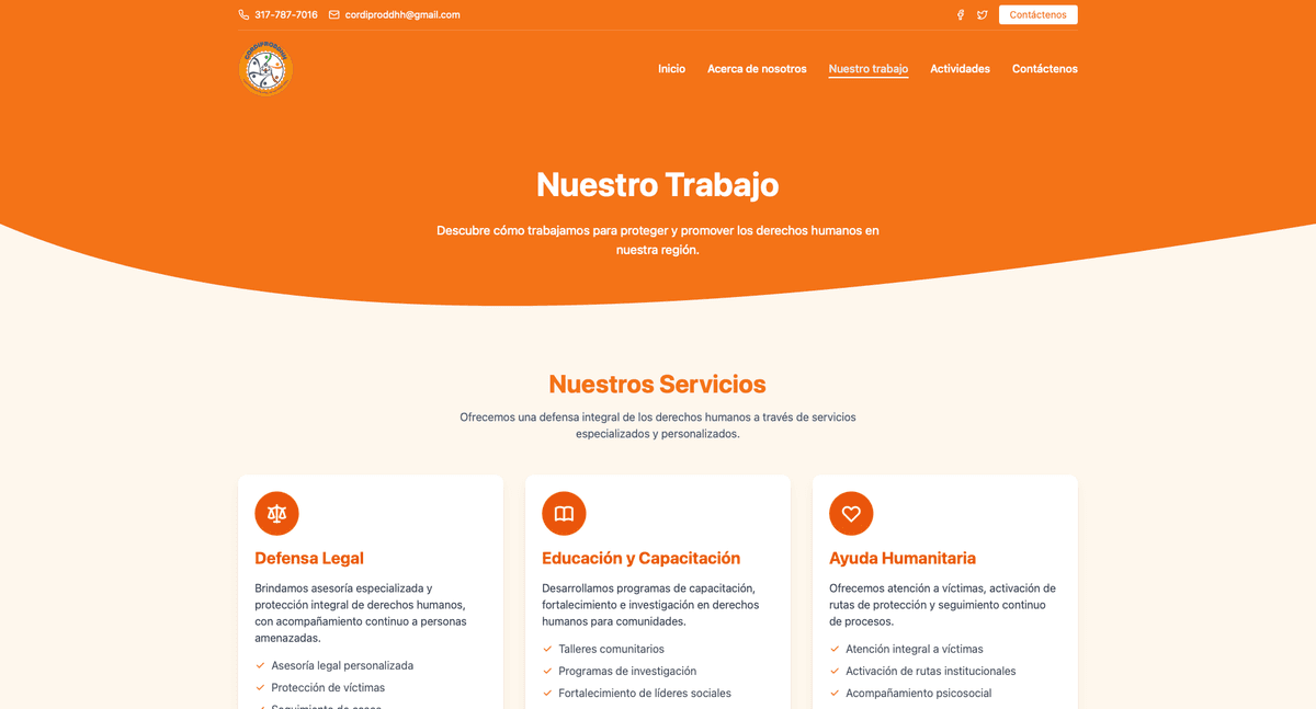 Captura de pantalla de CORDIPRODDHH 2